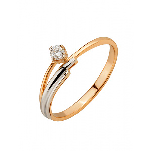 Золота каблучка з діамантом (01-200590111) фотографія