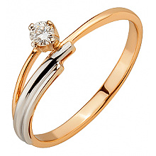 Золота каблучка з діамантом (01-200590111)