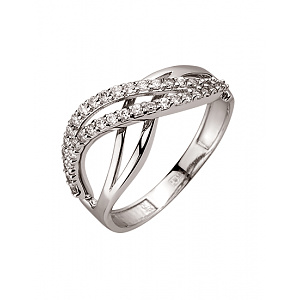 Золотое кольцо с фианитом (цирконием куб.) (01-200742511) фотография