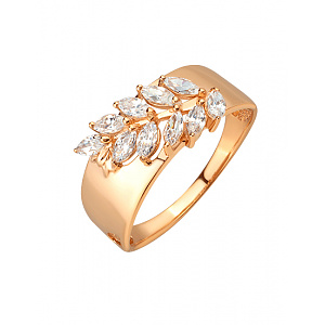 Золотое кольцо с фианитом (цирконием куб.) (01-200749311) фотография