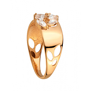 Золотое кольцо с фианитом (цирконием куб.) (01-200749311) фотография