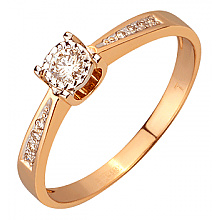 Золота каблучка з діамантами (01-200769711)