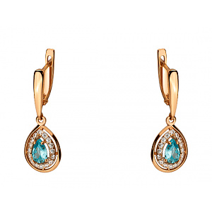 Золоті сережки з фіанітом (цирконієм куб.) (01-200783611) фотографія