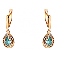 Золоті сережки з фіанітом (цирконієм куб.) (01-200783611)