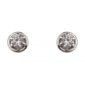 Золотые серьги с фианитом (цирконием куб.) (01-200838411) фотография