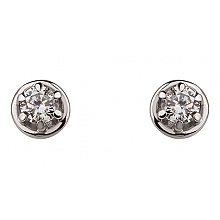 Золотые серьги с фианитом (цирконием куб.) (01-200838411)