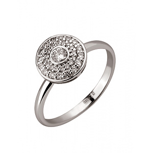 Золота каблучка з діамантами (01-200867811) фотографія