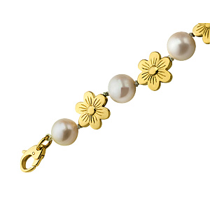 Золоте кольє з перлинами (3б_кл-002) фотографія