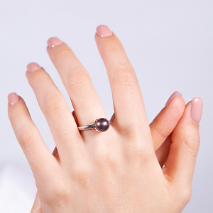 Золотое кольцо с жемчугом (2б_к-089) фотография