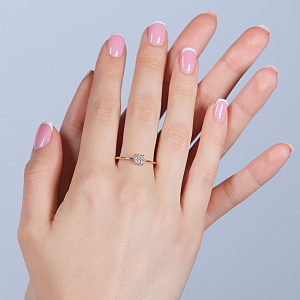 Золота каблучка з діамантами (1б_к-264) фотографія