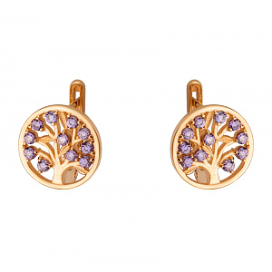 Золоті сережки з фіанітами (1б_с-282) фотографія