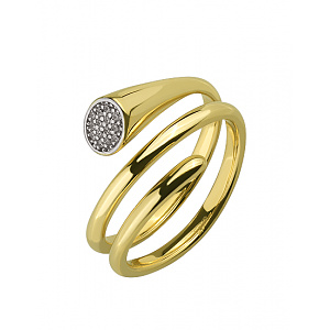 Золотое кольцо с цирконием куб. (01-18375412) фотография