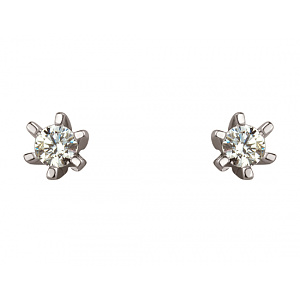 Золоті сережки з цирконієм куб. (01-19177412) фотографія