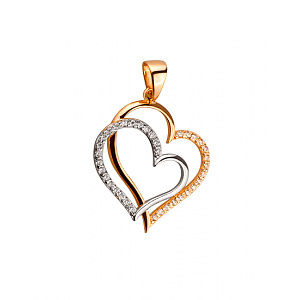 Золотий кулон з цирконієм куб. (01-19201512) фотографія