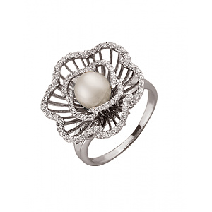 Золотое кольцо с цирконием куб. (01-200137412) фотография