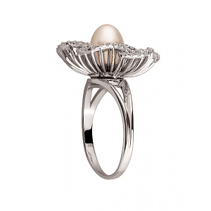 Золотое кольцо с цирконием куб. (01-200137412) фотография