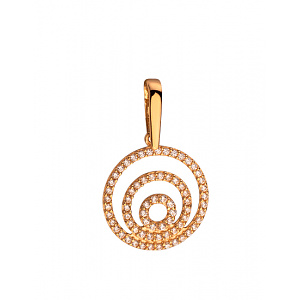 Золотой кулон с цирконием куб. (01-200250912) фотография