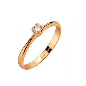 Золотое кольцо с бриллиантом (01-200355512) фотография