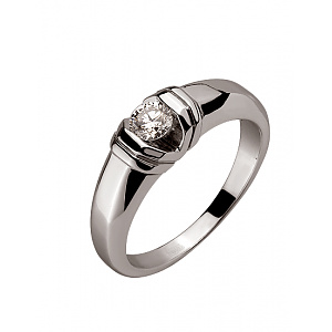 Золотое кольцо с бриллиантом (01-200365412) фотография