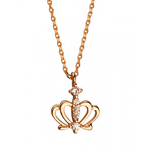 Золотое колье с цирконием куб. (01-200382812) фотография