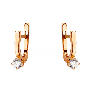 Золотые серьги с цирконием куб. (01-200388312) фотография