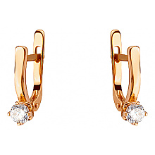 Золотые серьги с цирконием куб. (01-200388312)