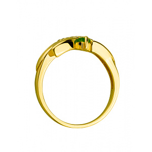 Золотое кольцо с бериллом  и  бриллиантами (01-200426912) фотография