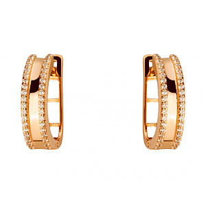 Золоті сережки з цирконієм куб. (01-200428712) фотографія