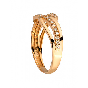 Золотое кольцо с цирконием куб. (01-200523212) фотография