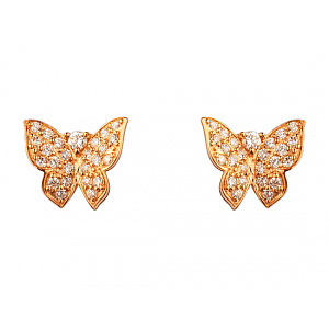 Золоті сережки з цирконієм куб. (01-200530812) фотографія