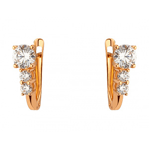 Золоті сережки з цирконієм куб. (01-200547212) фотографія