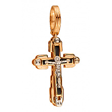 Золотий хрестик з цирконієм куб. (01-200590012)