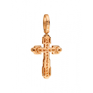 Золотий хрестик з цирконієм куб. (01-200590012) фотографія