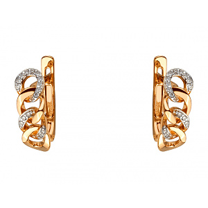 Золоті сережки з фіанітом (цирконієм куб.) (01-200606512) фотографія