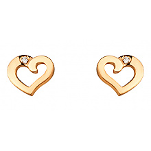 Золоті сережки з фіанітом (цирконієм куб.) (01-200627512)