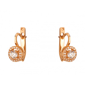 Золоті сережки з фіанітом (цирконієм куб.) (01-200742512) фотографія