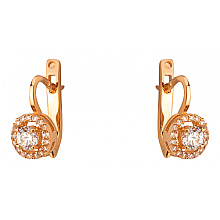 Золоті сережки з фіанітом (цирконієм куб.) (01-200742512)