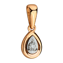 Золотий кулон з діамантом (01-200783612)