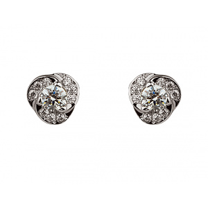 Золотые серьги с фианитом (цирконием куб.) (01-200838412) фотография