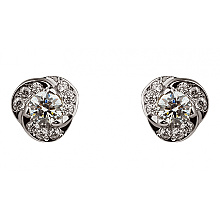 Золотые серьги с фианитом (цирконием куб.) (01-200838412)