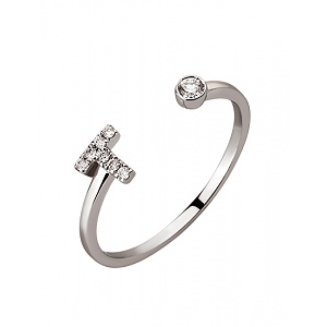 Золота каблучка з діамантами (01-200845112) фотографія