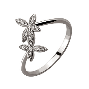 Золота каблучка з фіанітами  та  цирконіями (2б_к-238) фотографія