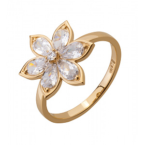 Золота каблучка з фіанітами (1б_к-218) картинка Золота каблучка з фіанітами (1б_к-218) фотографія