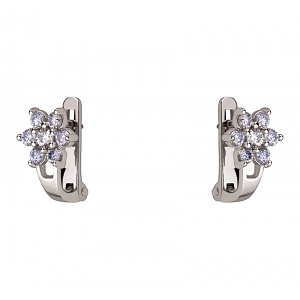 Золоті сережки з фіанітами (кубічним цирконієм) (2б_с-052) фотографія