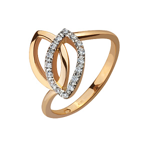 Золотое кольцо с фианитами (8к-268) фотография