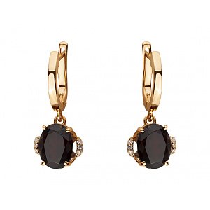 Золотые серьги с гранатами (01-18385413) фотография