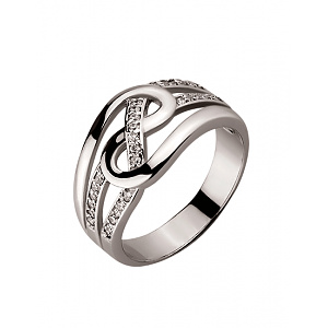 Золотое кольцо с цирконием куб. (01-19125413) фотография