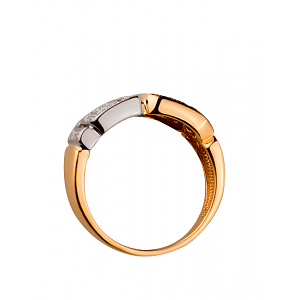 Золотое кольцо с цирконием куб. (01-19131713) фотография