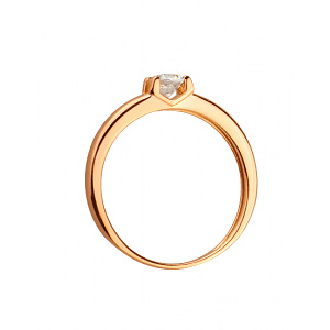 Золотое кольцо с цирконием куб. (01-19171513) фотография