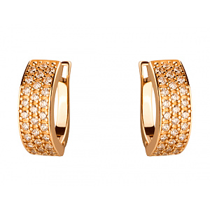 Золоті сережки з цирконієм куб. (01-19279013) фотографія